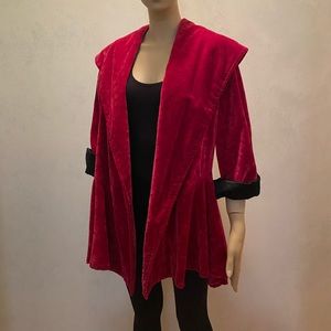 Red Crushed Velvet Vintage Jacket
